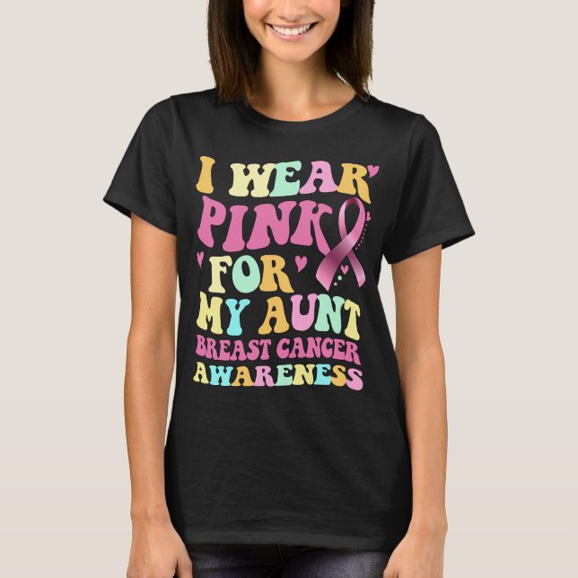 T-shirt Je Porte Du Rose Pour Ma Tante Sensibilisation Au  (Devant)