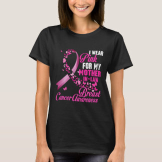 T-shirt Je Porte Du Rose Pour Mon Belle-Mère Cancer Du Sei