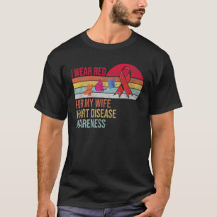 T-shirt Je Porte Du Rouge Pour Ma Femme Maladie Cardiaque