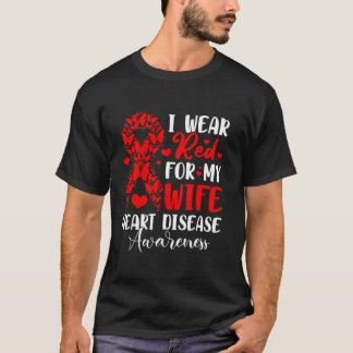 T-shirt Je Porte Du Rouge Pour Ma Femme Sensibilisation Au