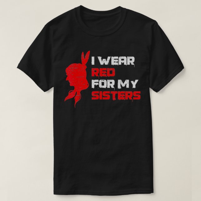 T-shirt Je Porte Du Rouge Pour Mes Soeurs (Design devant)
