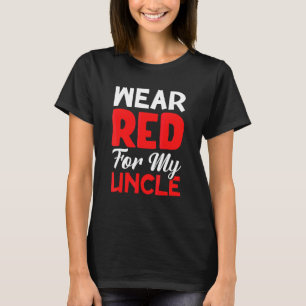 T-shirt Je Porte Du Rouge Pour Mon Oncle Sensibilisation A