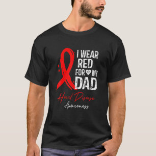 T-shirt Je Porte Du Rouge Pour Mon Père Maladie Cardiaque