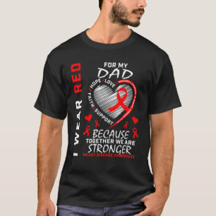T-shirt Je Porte Du Rouge Pour Mon Père Maladie Cardiaque