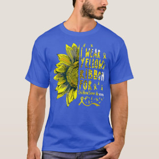 T-shirt Je Porte Du Ruban Jaune Sensibilisation Au Cancer