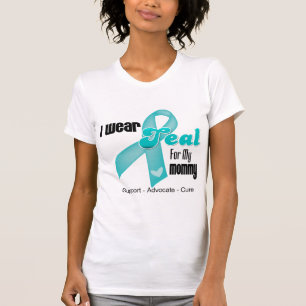 T-shirt Je Porte Du Ruban Turquoise Pour Ma Maman