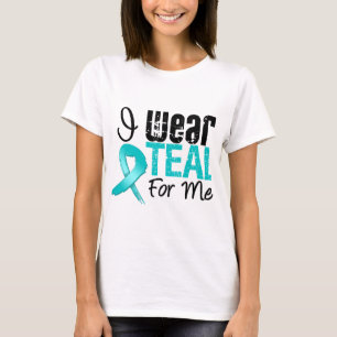 T-shirt Je Porte Du Ruban Turquoise Pour Moi
