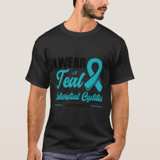 T-shirt Je Porte Du Ruban Turquoise Turquoise Pour Cystite
