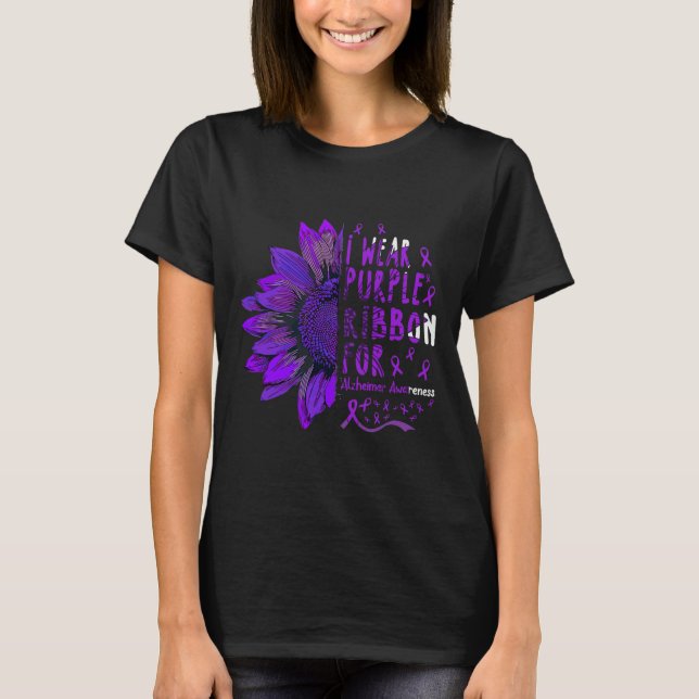 T-shirt Je Porte Du Ruban Violet Pour La Sensibilisation À (Devant)
