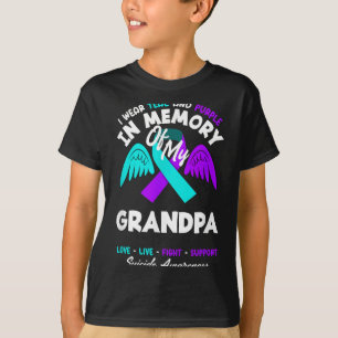 T-shirt Je porte du sarcelle et du violet en mémoire de mo