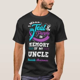 T-shirt Je porte du sarcelle et du violet en mémoire de mo