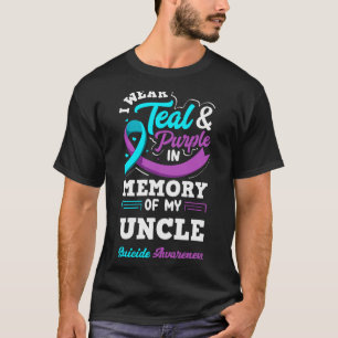 T-shirt Je porte du sarcelle et du violet en mémoire de mo