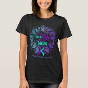 T-shirt Je porte du sarcelle et du violet pour la préventi