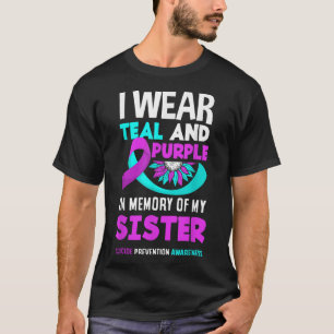 T-shirt Je porte du sarcelle et du violet pour la préventi