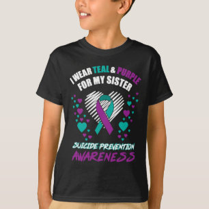T-shirt Je Porte Du Tealandviolet Pour Ma Soeur Suicide Pr