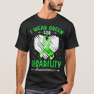 T-shirt Je Porte Du Vert Pour La Sensibilisation Aux Handi