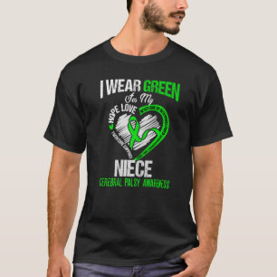 T-shirt Je porte du vert pour ma nièce nerveuse verte para