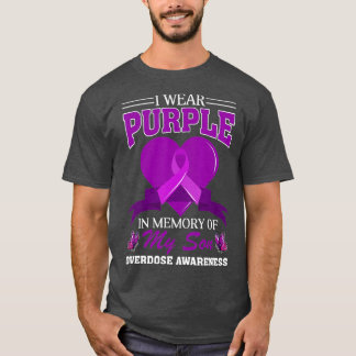 T-shirt Je Porte Du Violet En Mémoire De Mon Fils Surdose