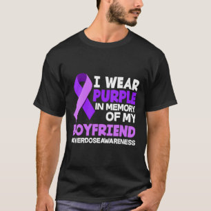 T-shirt Je Porte Du Violet En Mémoire De Mon Petit-Ami Sur
