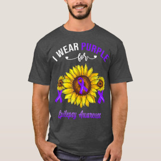 T-shirt Je Porte Du Violet Pour La Sensibilisation À L'Épi