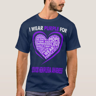 T-shirt Je Porte Du Violet Pour La Sensibilisation À L'Hém