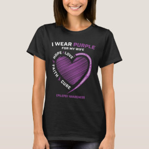 T-shirt Je Porte Du Violet Pour Ma Femme Epilepsie Sensibi