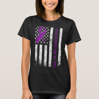 T-shirt Je porte du violet pour ma femme Sensibilisation a