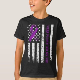 T-shirt Je porte du violet pour ma femme Sensibilisation a