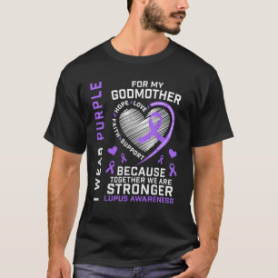 T-shirt Je Porte Du Violet Pour Ma Godmère Lupus Sensibili