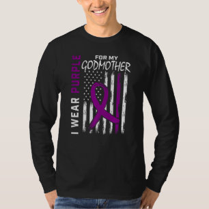 T-shirt Je Porte Du Violet Pour Ma Godmère Sensibilisation