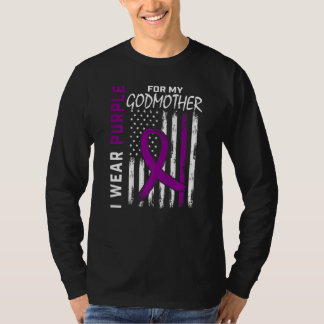T-shirt Je Porte Du Violet Pour Ma Godmère Sensibilisation