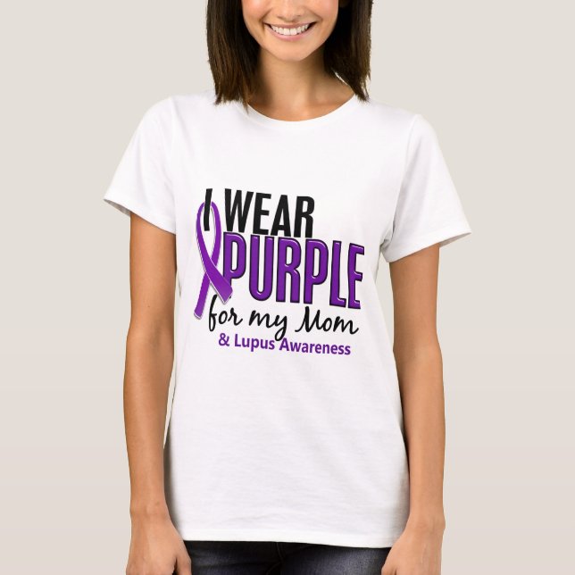 T-shirt Je Porte Du Violet Pour Ma Mère 10 Lupus (Devant)