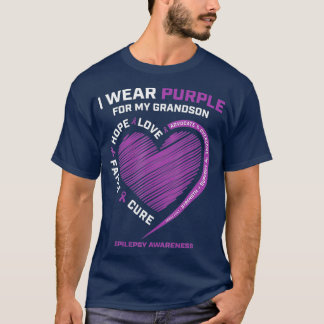 T-shirt Je Porte Du Violet Pour Ma Sensibilisation À L'Épi