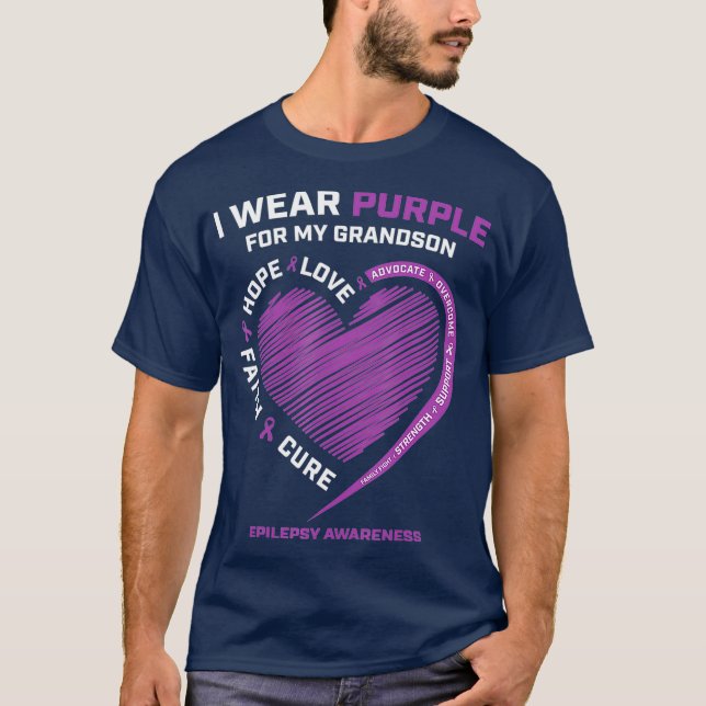 T-shirt Je Porte Du Violet Pour Ma Sensibilisation À L'Épi (Devant)