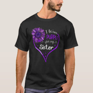 T-shirt Je Porte Du Violet Pour Ma Soeur Conscience De L'É