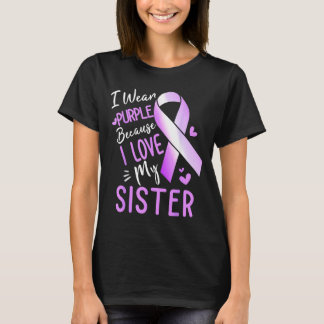 T-shirt Je porte du violet pour ma sœur Sensibilisation au