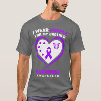 T-shirt Je porte du violet pour mon frère sensibilisation 