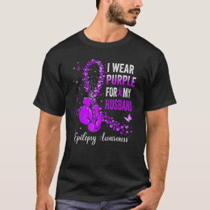 T-shirt Je Porte Du Violet Pour Mon Mari Epilepsie Sensibi