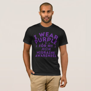 T-shirt Je Porte Du Violet Pour Mon Père Migraine Sensibil