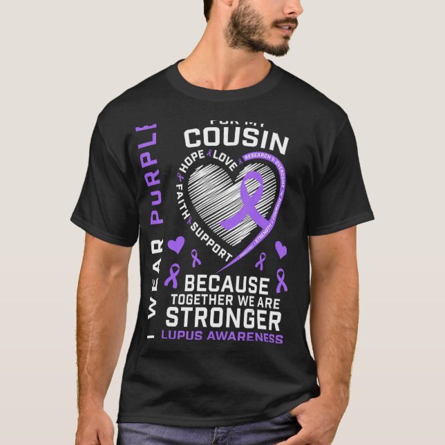 T-shirt Je Porte Du Violet Pour Mon Ruban De Sensibilisati (Devant)