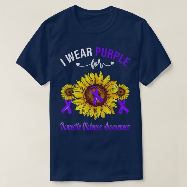 T-shirt Je Porte Du Violet Pour Sensibiliser À La Violence (Design devant)