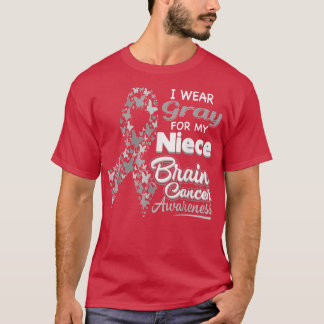 T-shirt Je porte Grey pour ma nièce - Sensibilisation au c