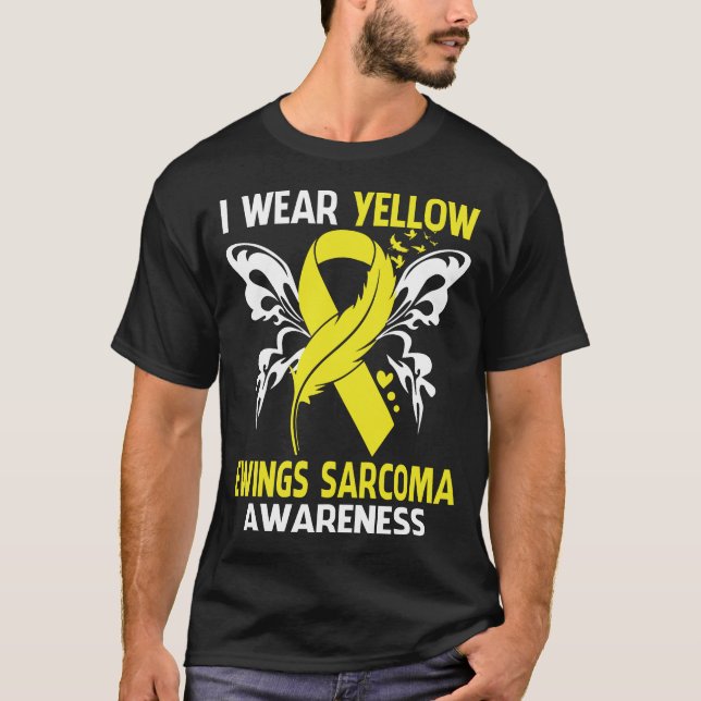 T-shirt Je Porte Jaune pour EWINGS SARCOMA Sensibilisation (Devant)