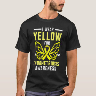 T-shirt Je Porte Jaune Pour La Sensibilisation À L'Endomet