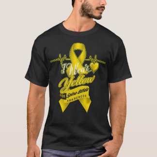 T-shirt Je porte Jaune pour Spina Bifida Sensibilisation
