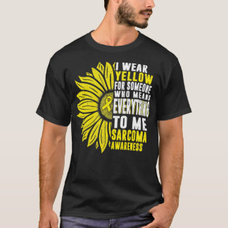 T-shirt Je Porte Jaune Sarcoma Bone Cancer Sensibilisation