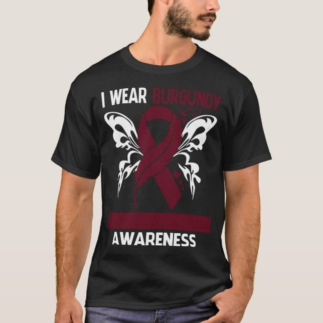 T-shirt Je Porte La Bourgogne Pour La Sensibilisation À L' (Devant)