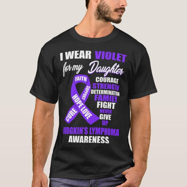 T-shirt Je porte la conscience du lymphome de Violet Hodgk (Devant)