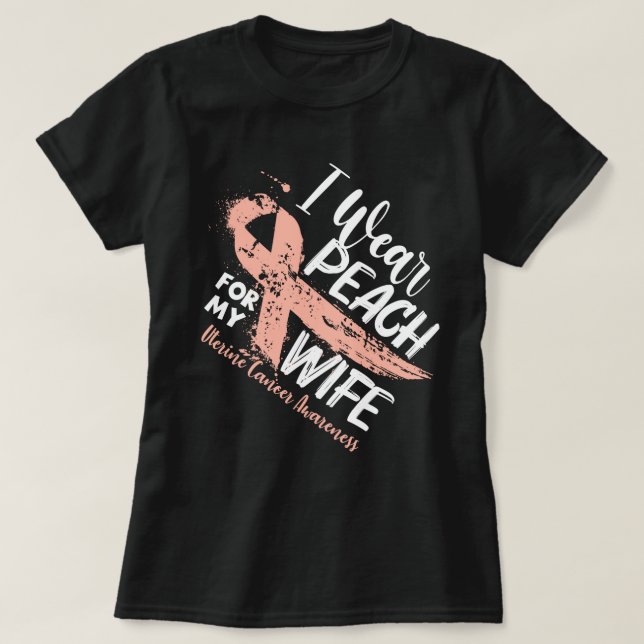 T-shirt Je Porte La Pêche Pour Ma Femme Sensibilisation Au (Design devant)