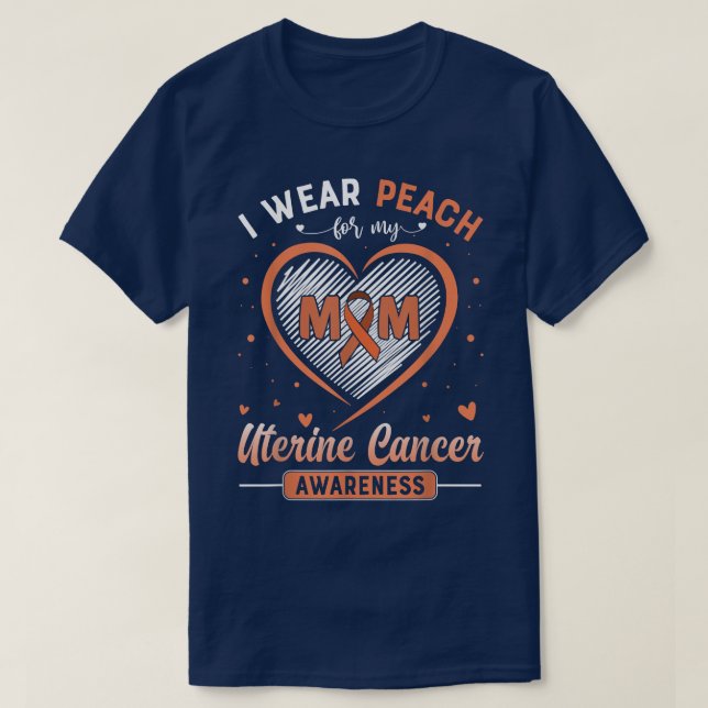 T-shirt Je Porte La Pêche Pour Ma Maman Sensibilisation au (Design devant)